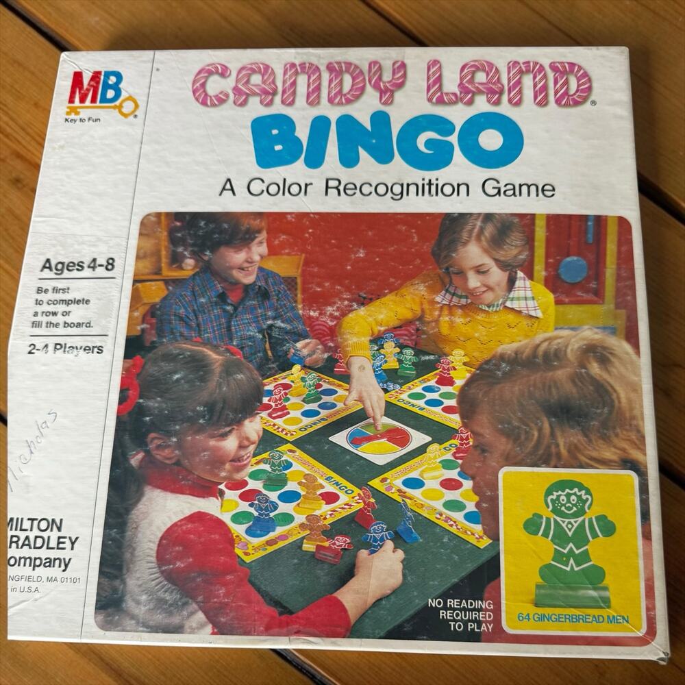 Vintage 1978 Milton Bradley Candy Land Bingo Board Game #4801 Color Recognition